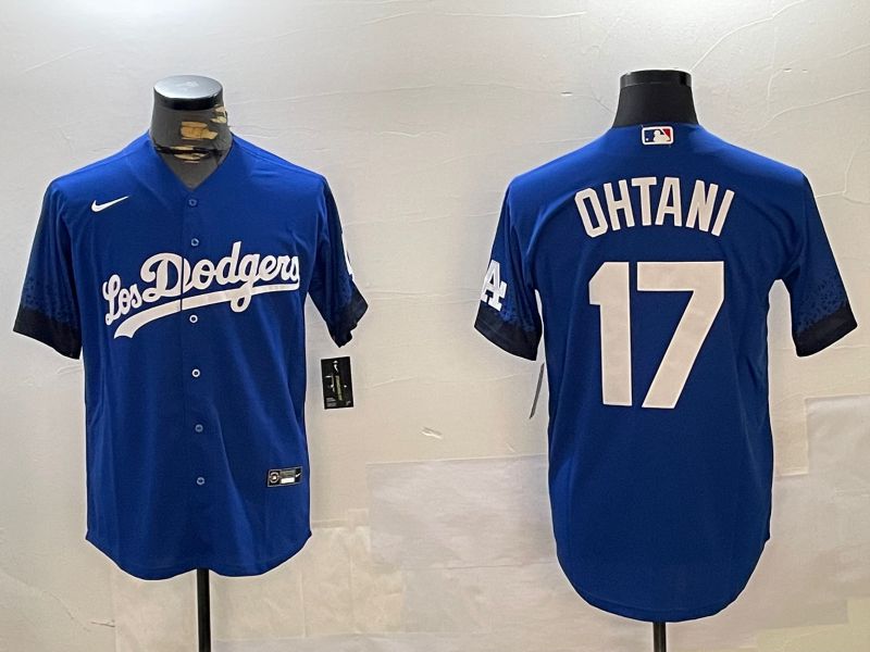 Men Los Angeles Dodgers #17 Ohtani Blue City Edition 2024 Nike MLB Jersey style 1216